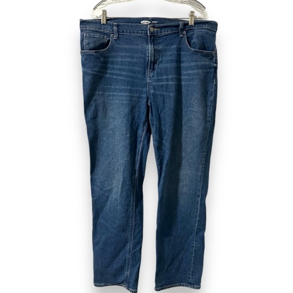 Old Navy Boyfriend Mid Rise Straight Leg Blue Jeans Women’s Plus Size 16 Denim - Picture 1 of 13